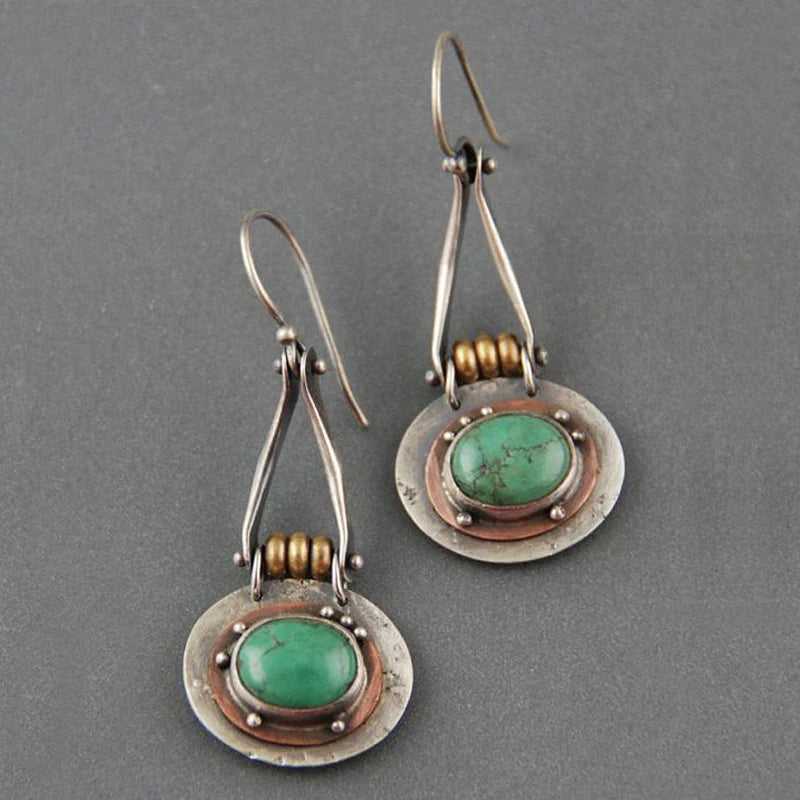 Two-tone turquoise earrings