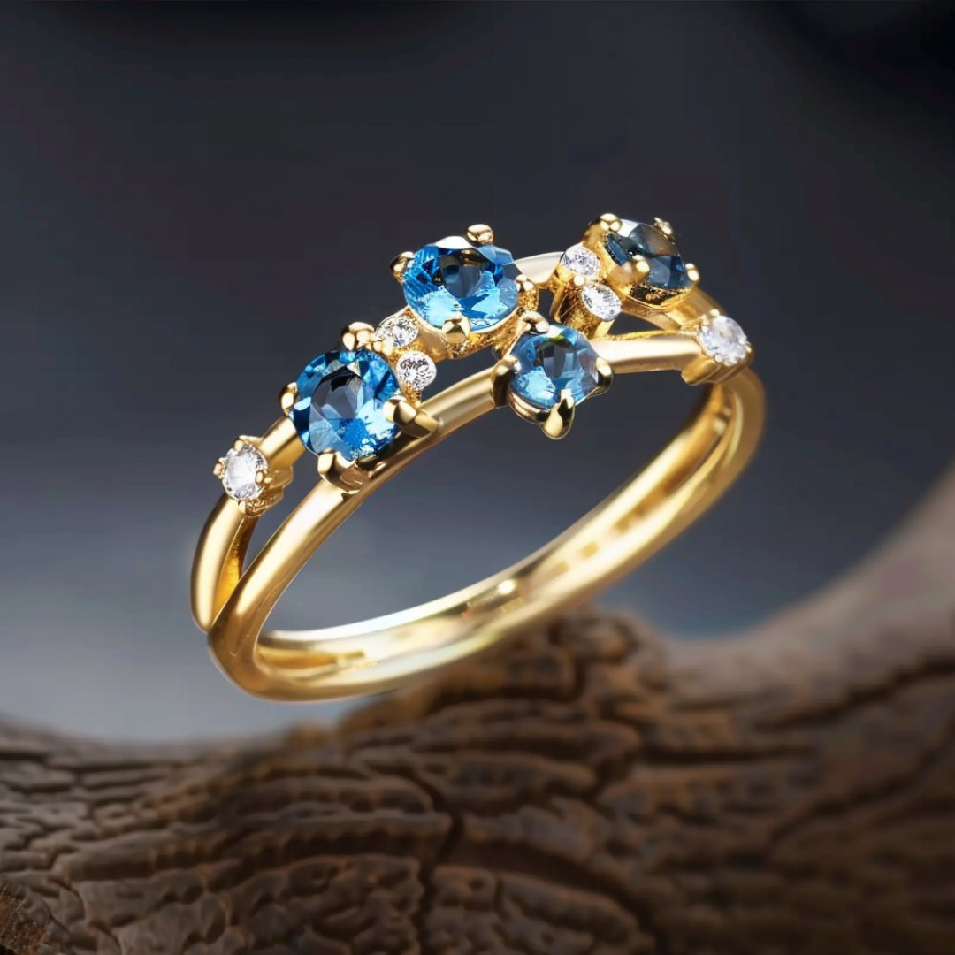 Blue inlaid ring