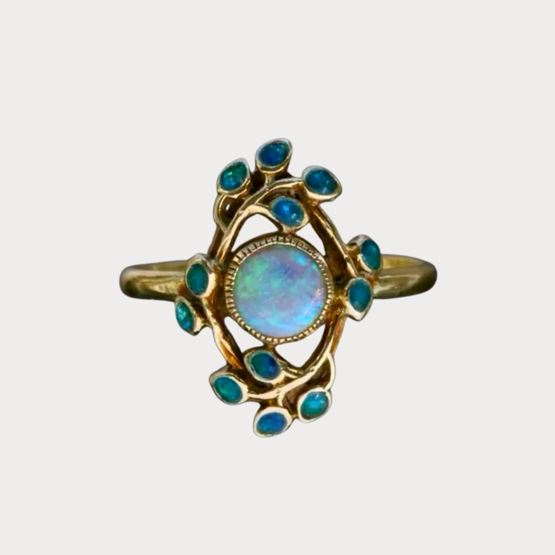 Crystal Depth | Blue Ring with Opal Crystals