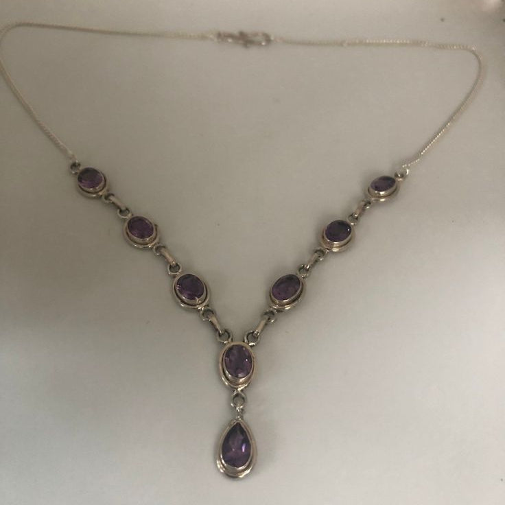 Purple stone necklace