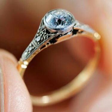Blue crystal ring