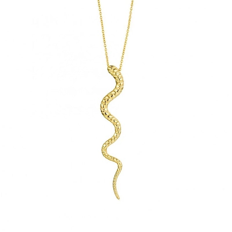 Golden Fang Snake Pendant Necklace I