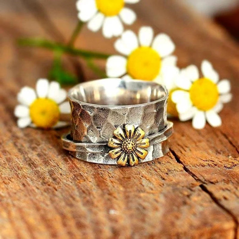 Sunflower flower ring
