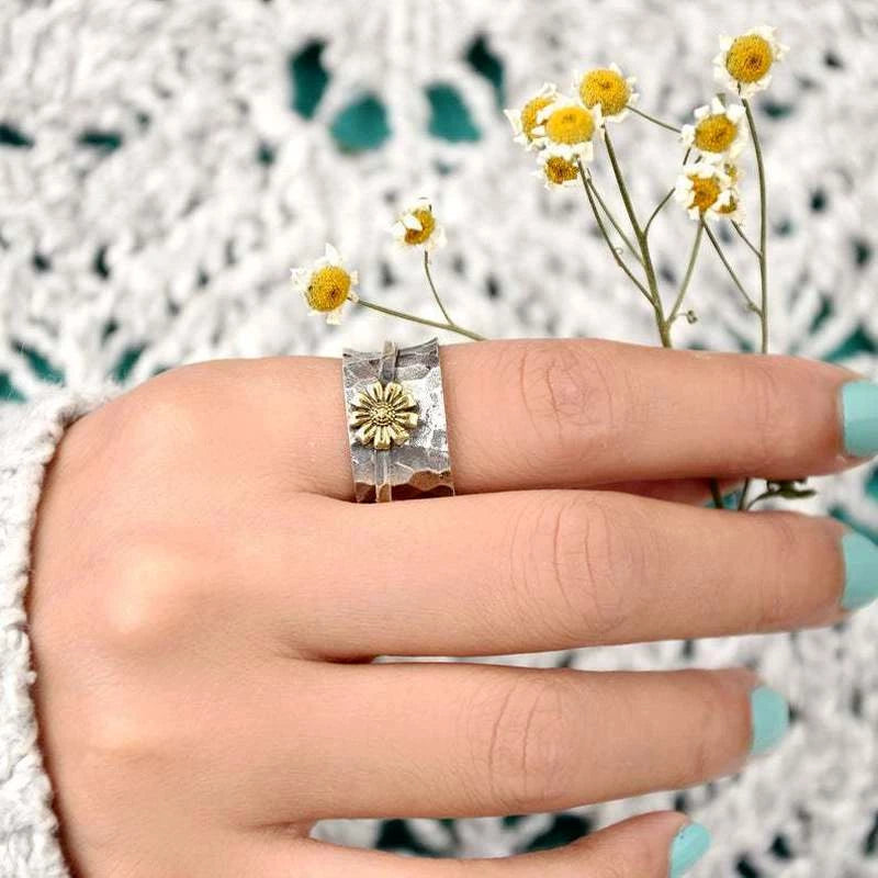 Sunflower flower ring