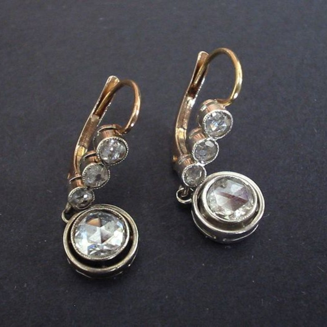 Golden zirconia earrings