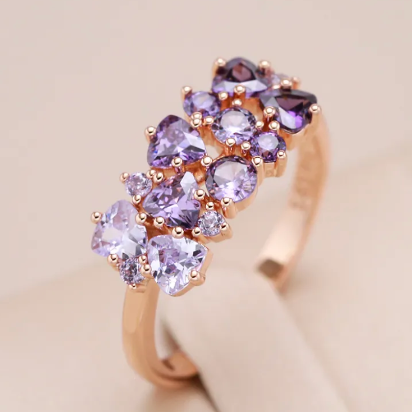 Elegant purple zirconia ring