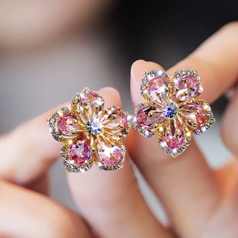 Multicolored zirconia earrings