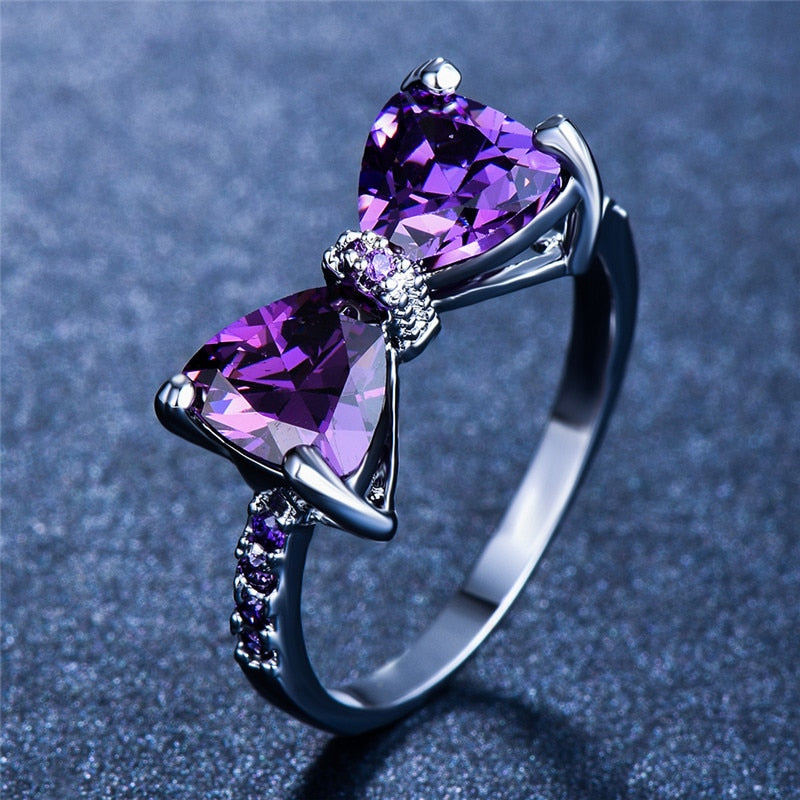Gemstone bow ring