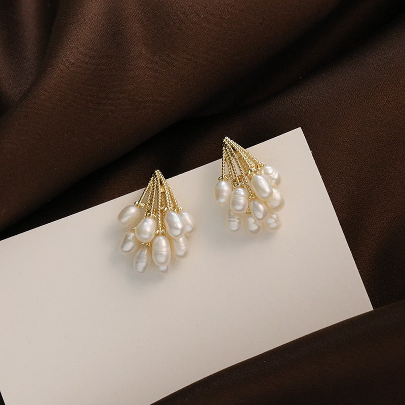 Pearl rain earrings