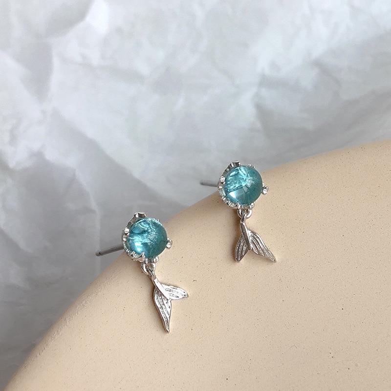 Crystal mermaid earrings