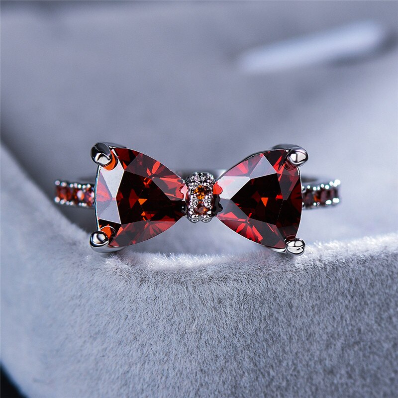 Gemstone bow ring