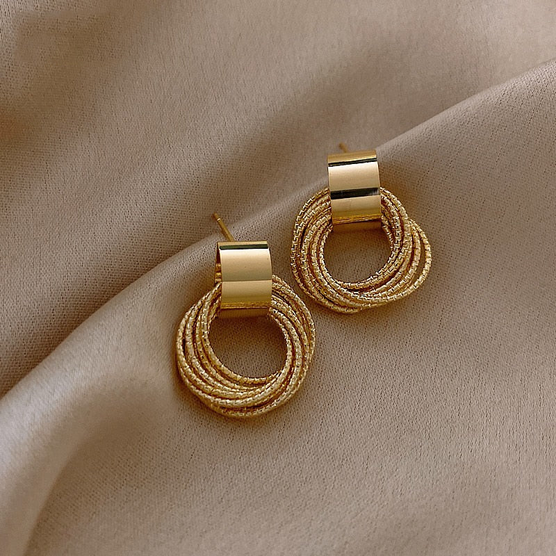 Golden circle earrings