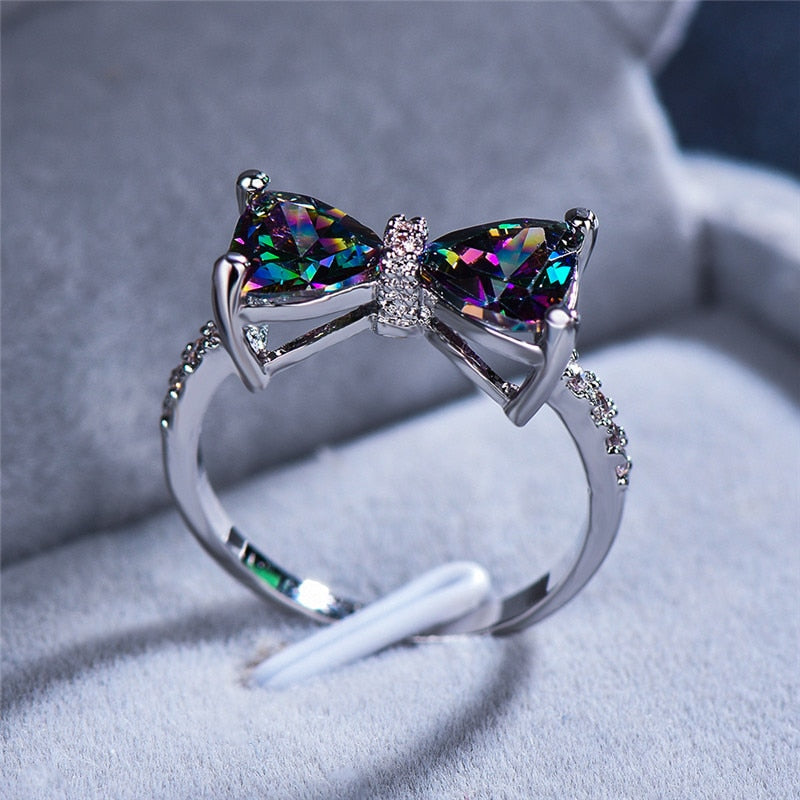 Gemstone bow ring