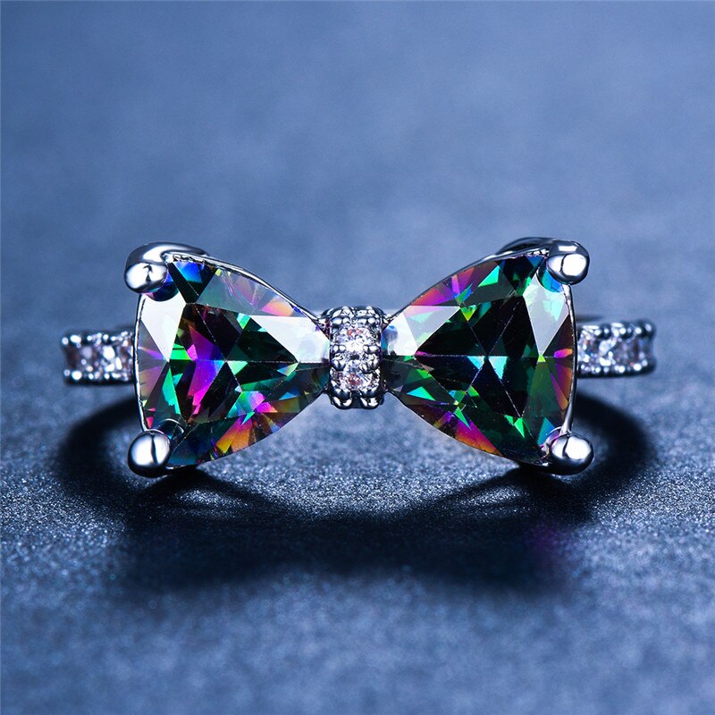 Gemstone bow ring