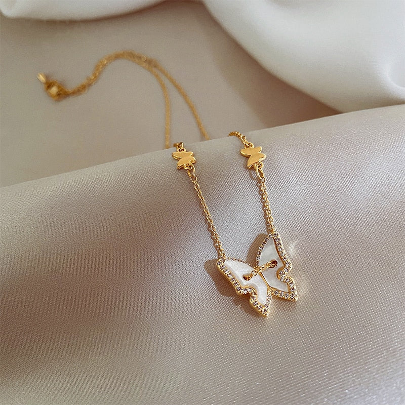 Crystal butterfly pendant