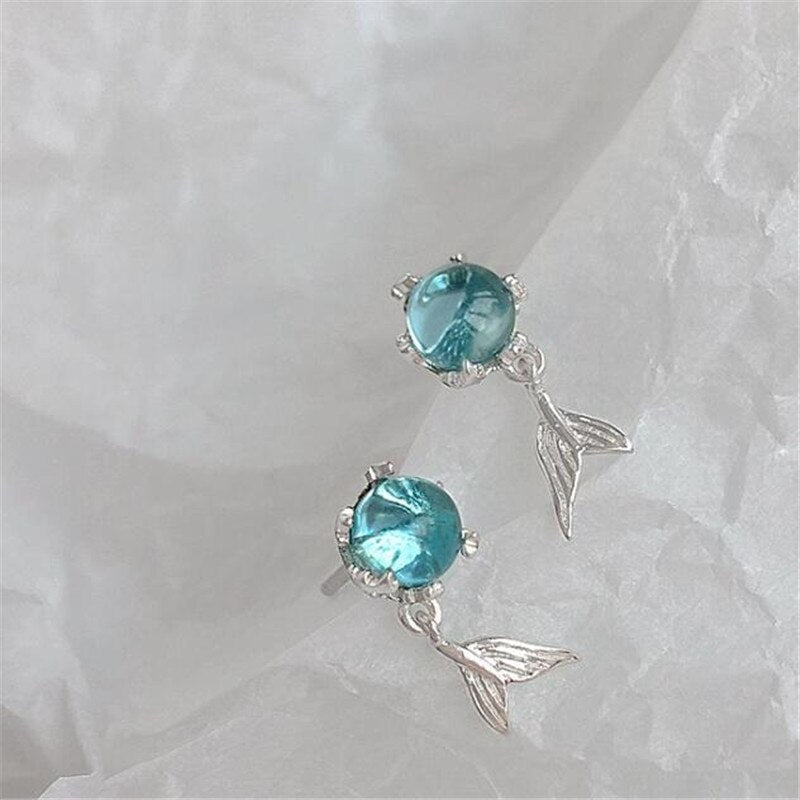 Crystal mermaid earrings