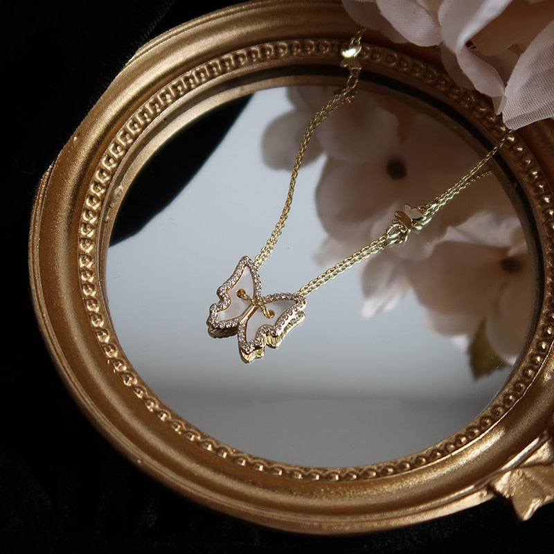 Crystal butterfly pendant