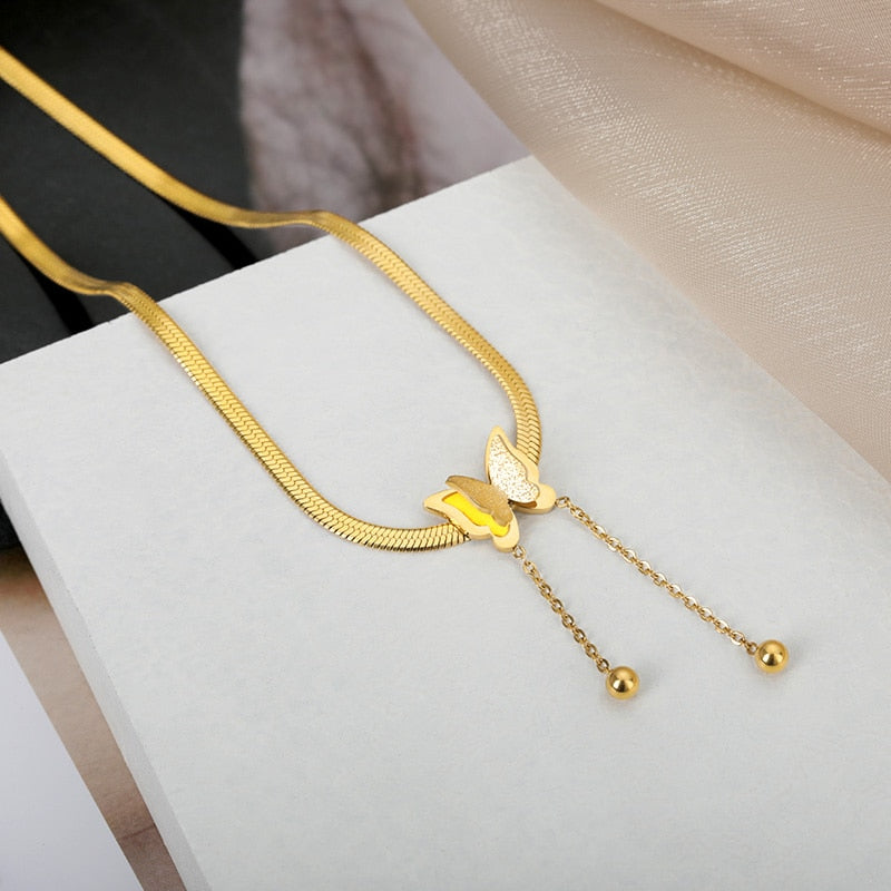 Golden butterfly pendant