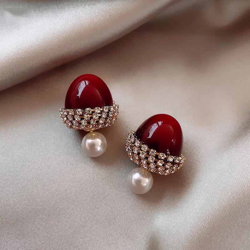 Cherry earrings with pearl
