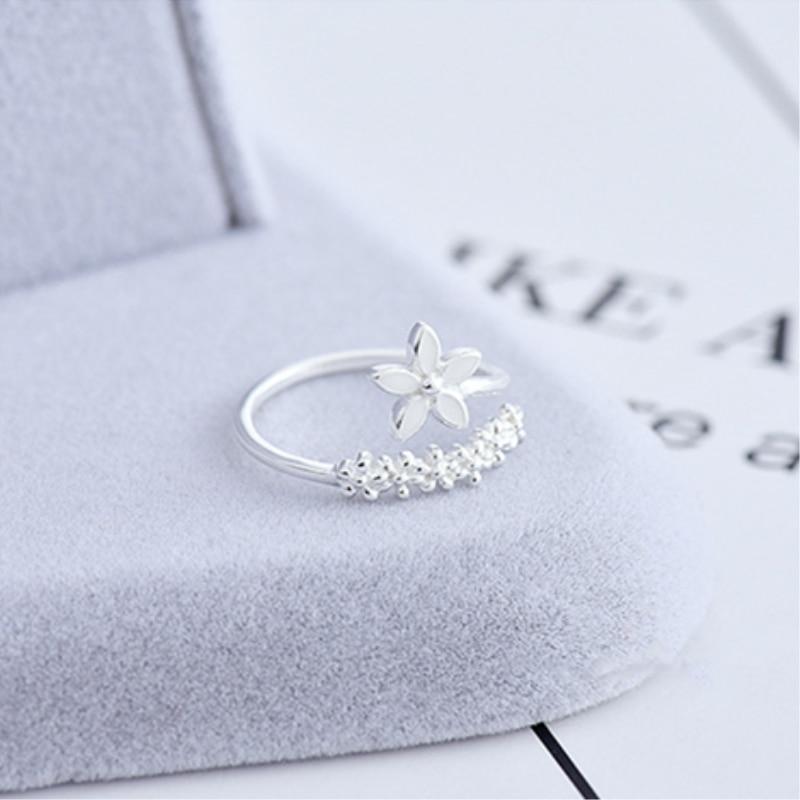 Adjustable Enamel Wildflower Ring