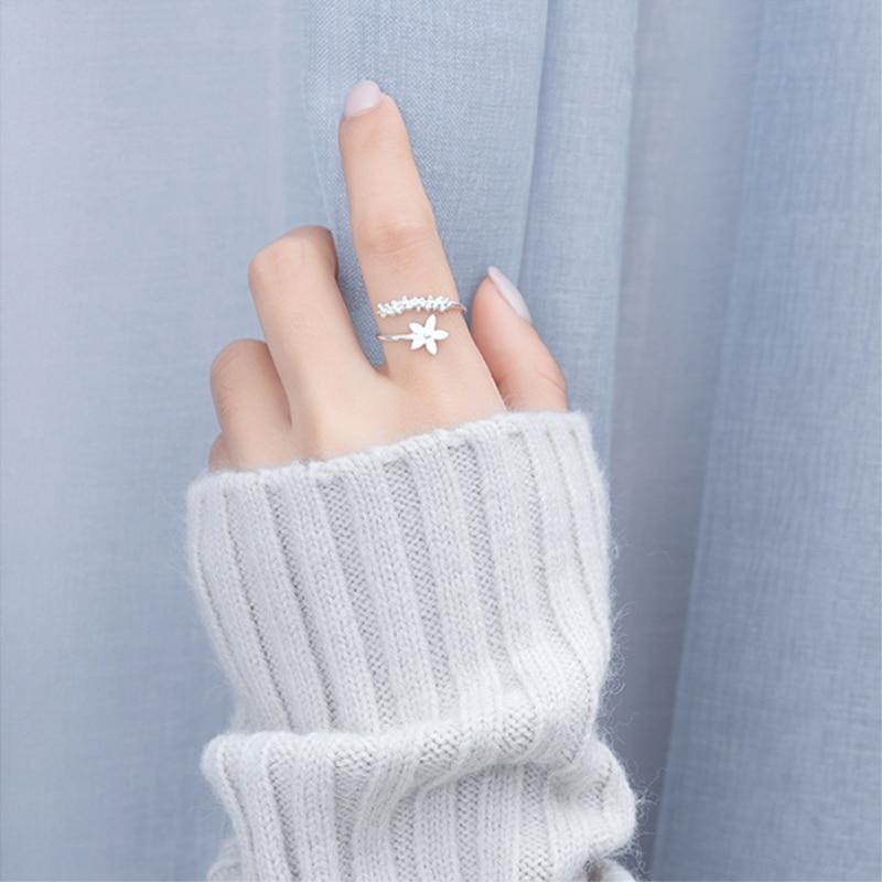 Adjustable Enamel Wildflower Ring