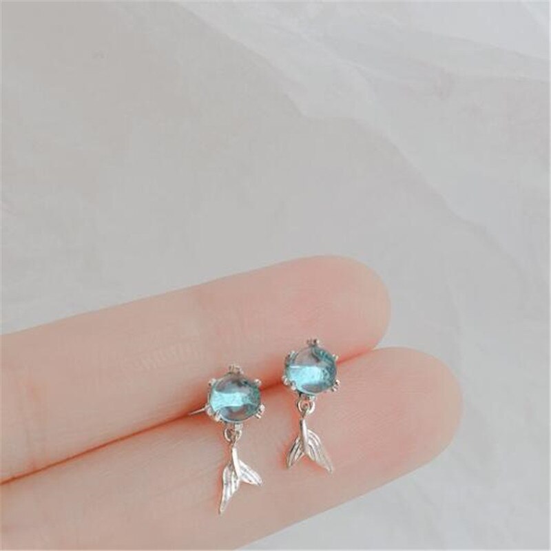 Crystal mermaid earrings