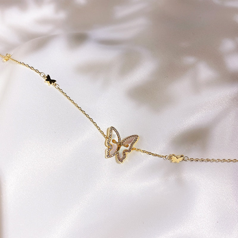 Crystal butterfly pendant