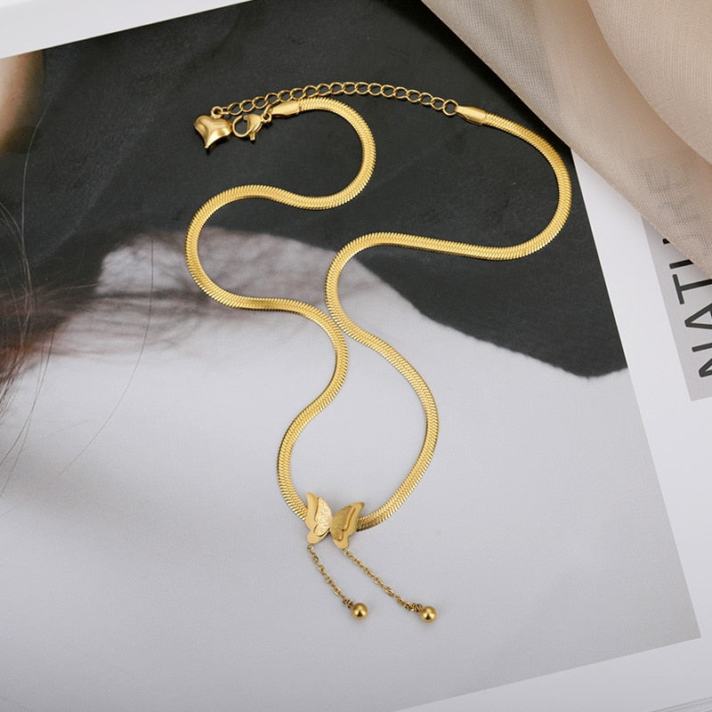Golden butterfly pendant