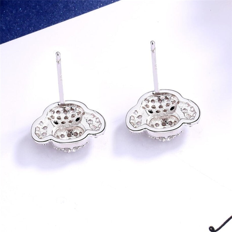 Zirconia dog earrings