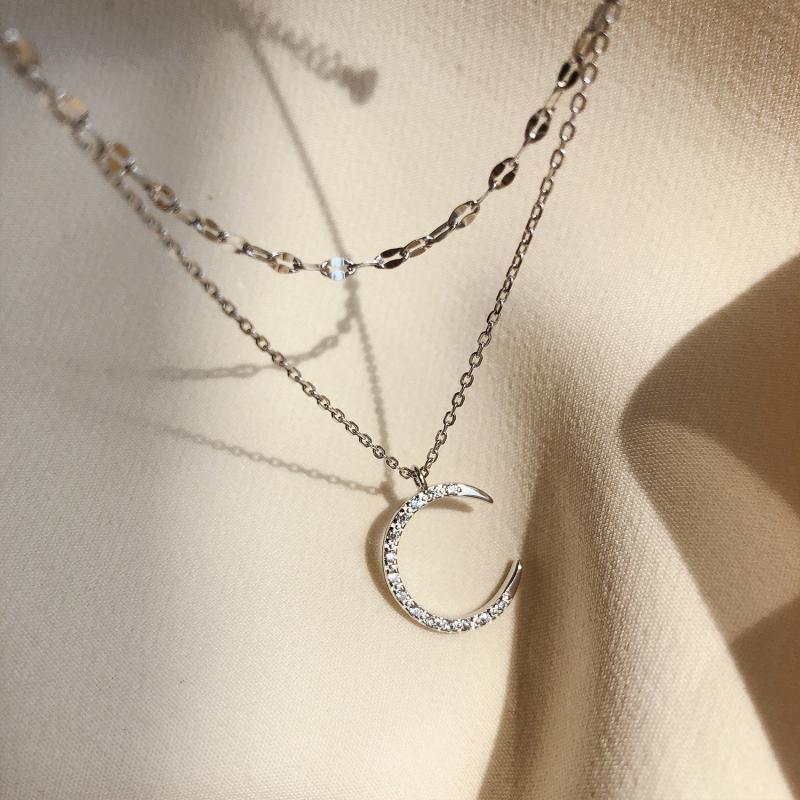 Crescent moon star pendant