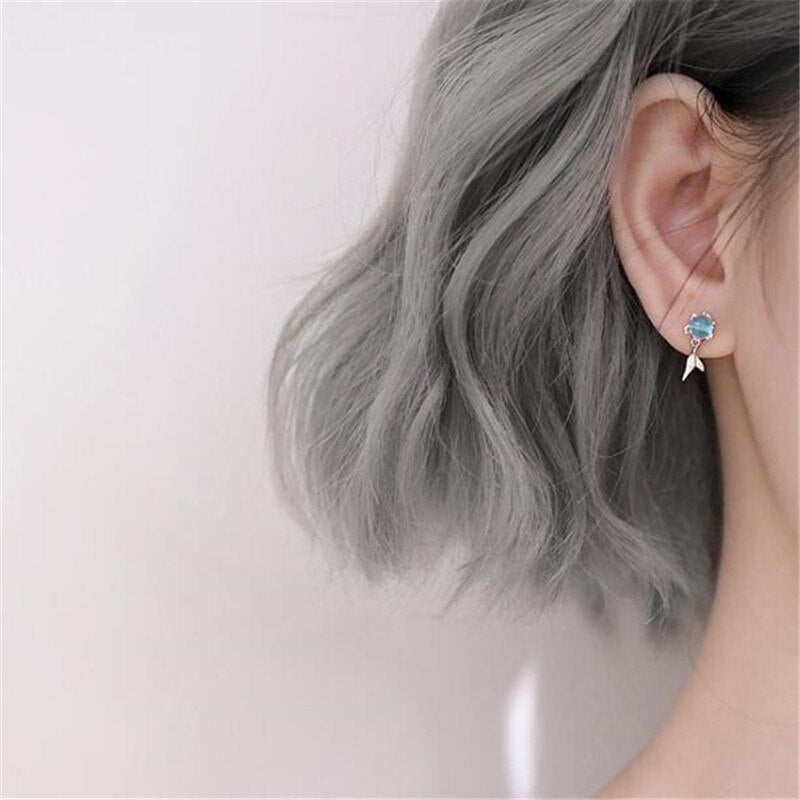 Crystal mermaid earrings