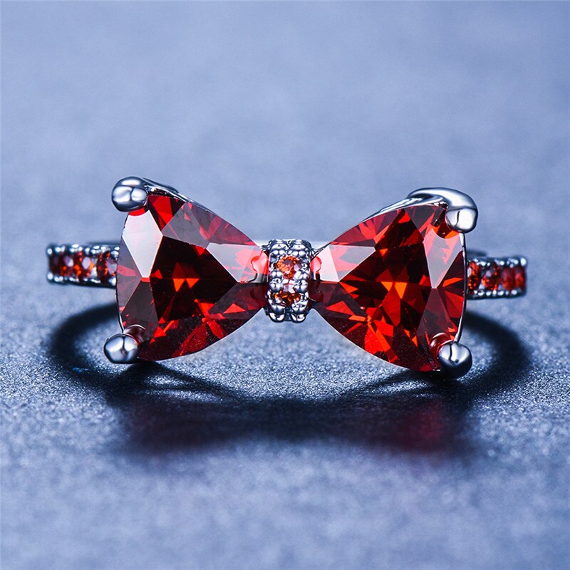 Gemstone bow ring