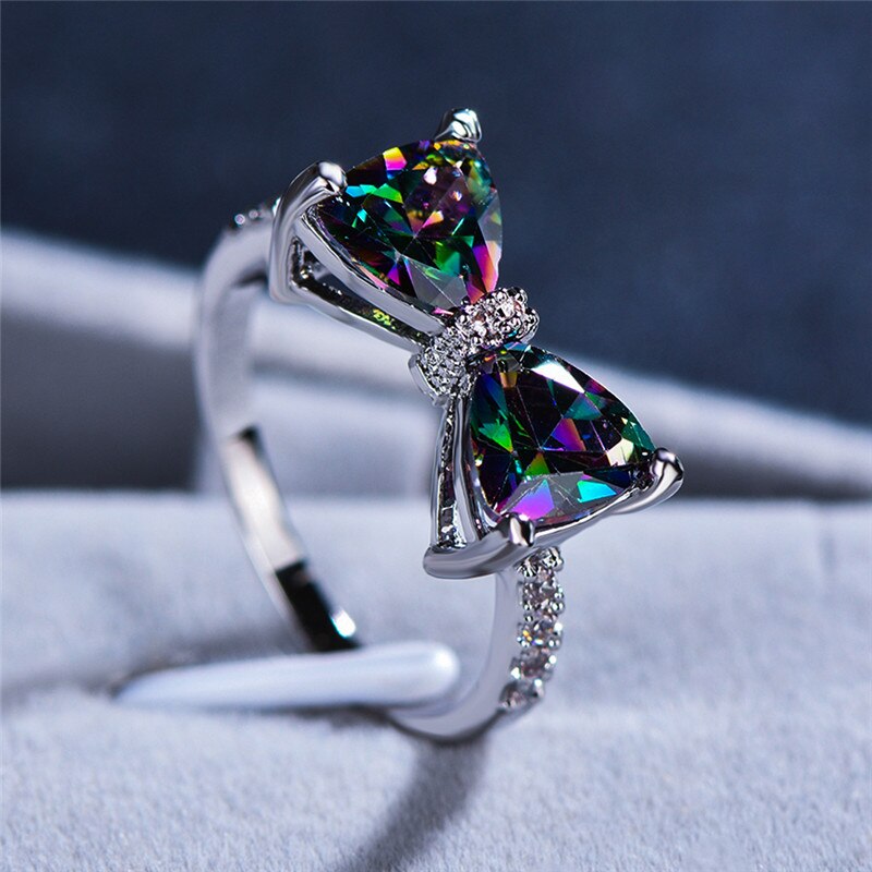 Gemstone bow ring