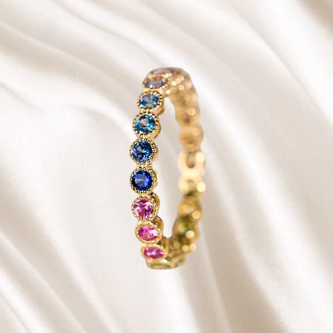 Rainbow ring with flashes of color