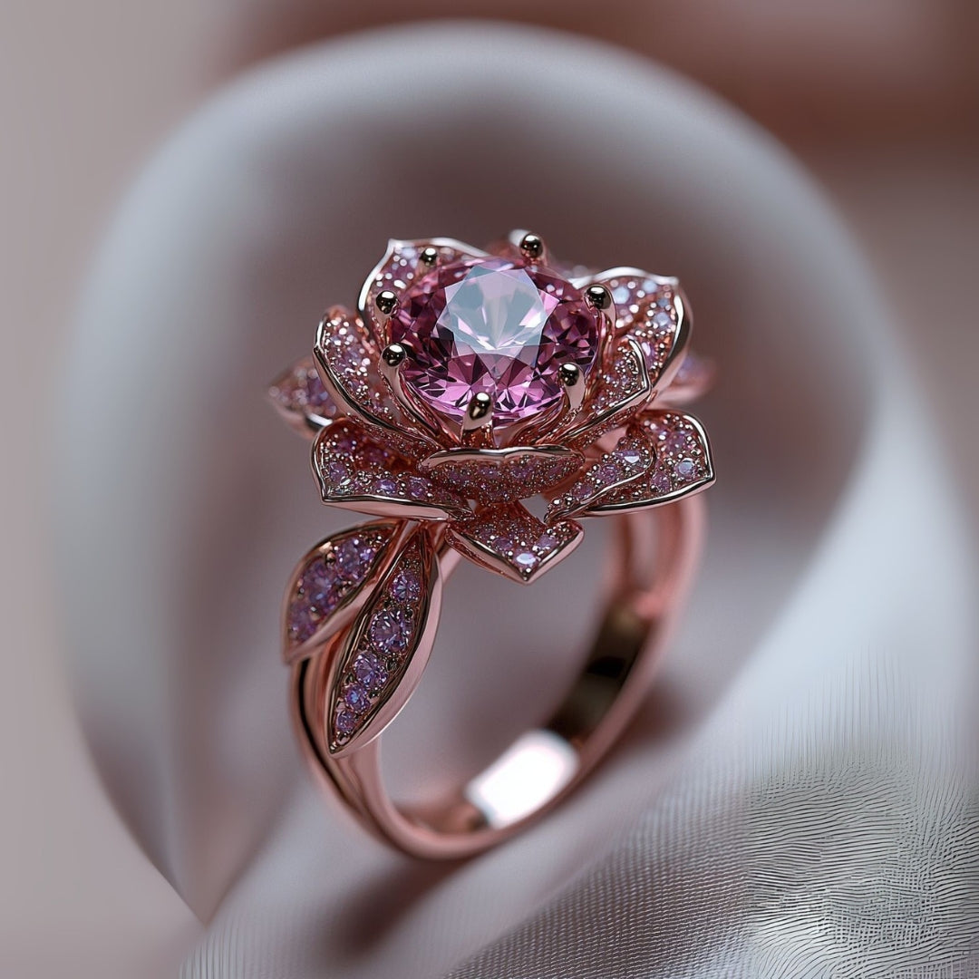Bright Pink Flower Ring