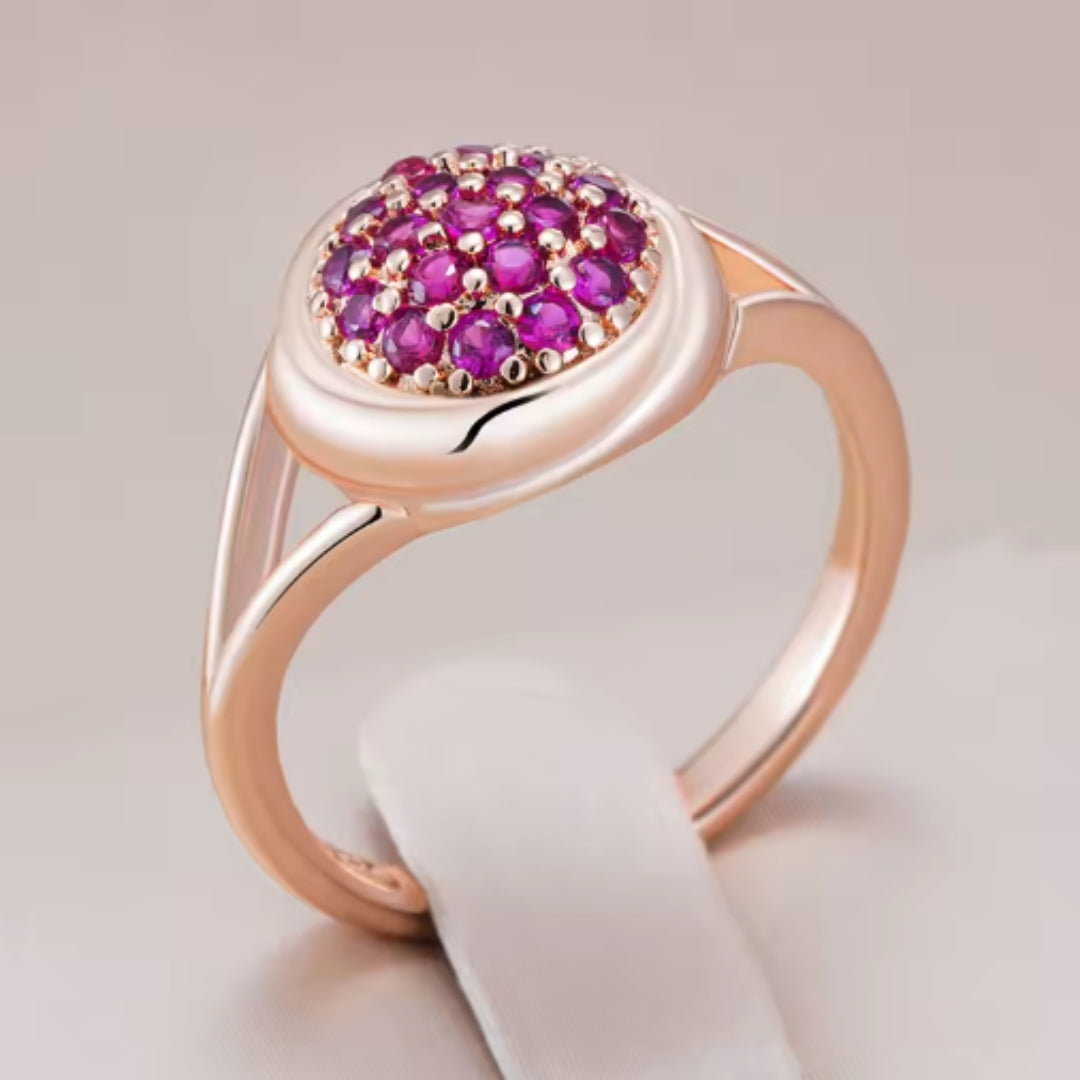 Elegant pink round ring