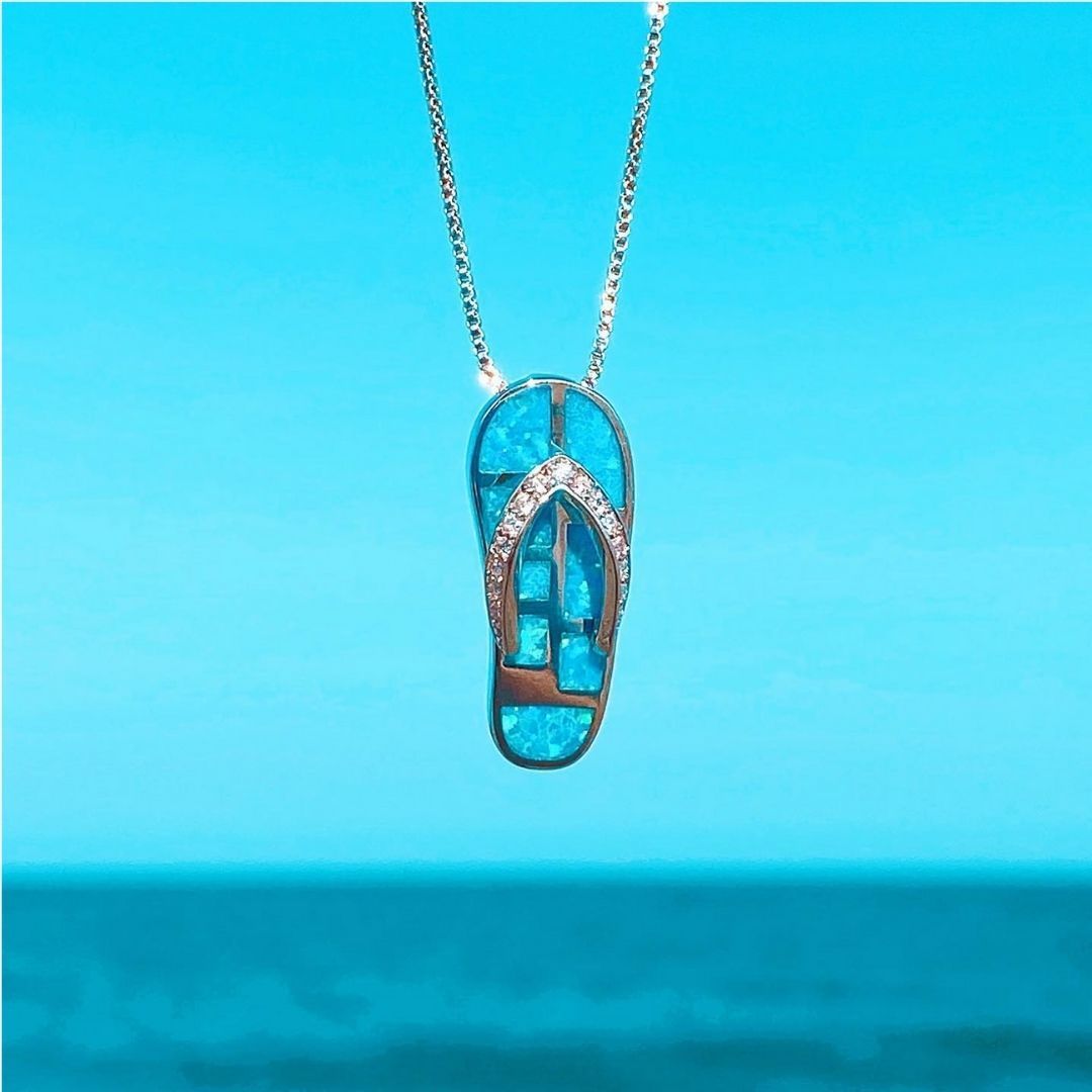 Opal Flip Flop Necklace