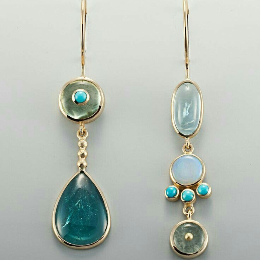 Blue crystal dangle earrings