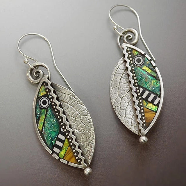 Crystal leaf earrings