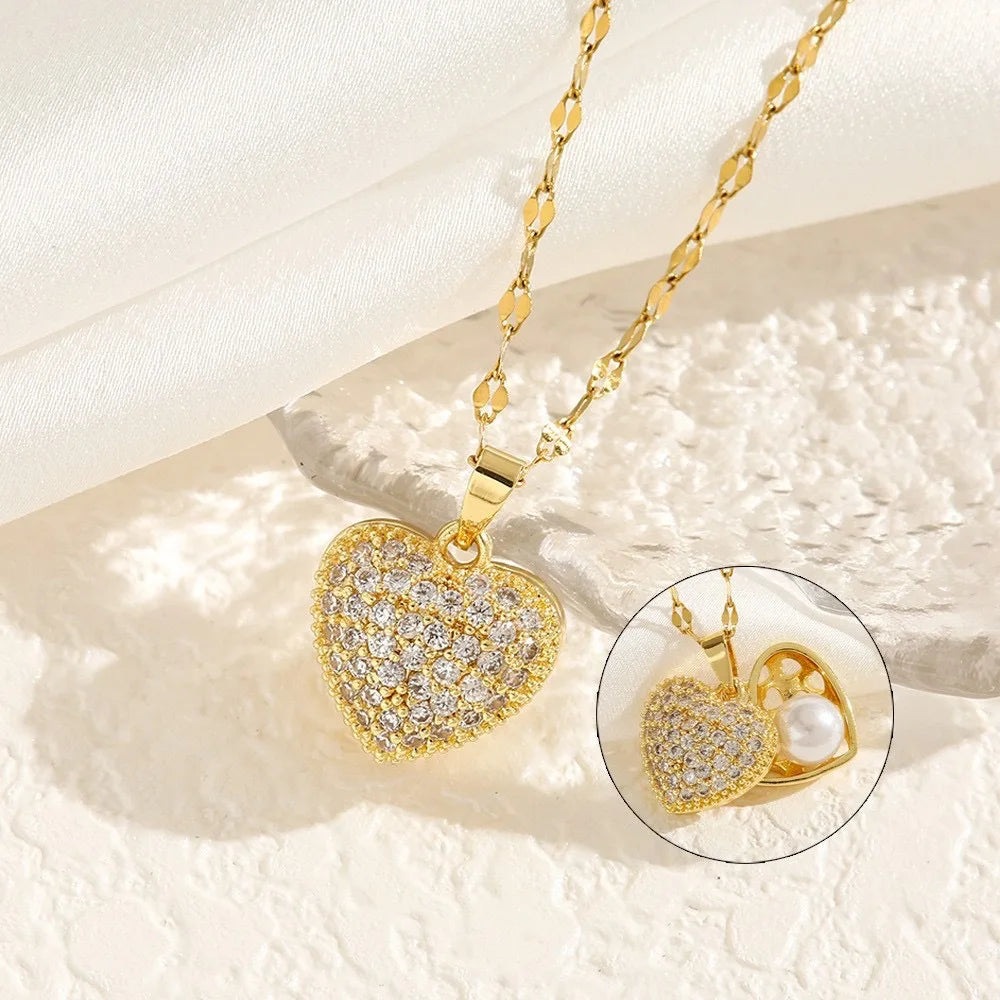 Ocean's Heart I French Shell Pearl Necklace