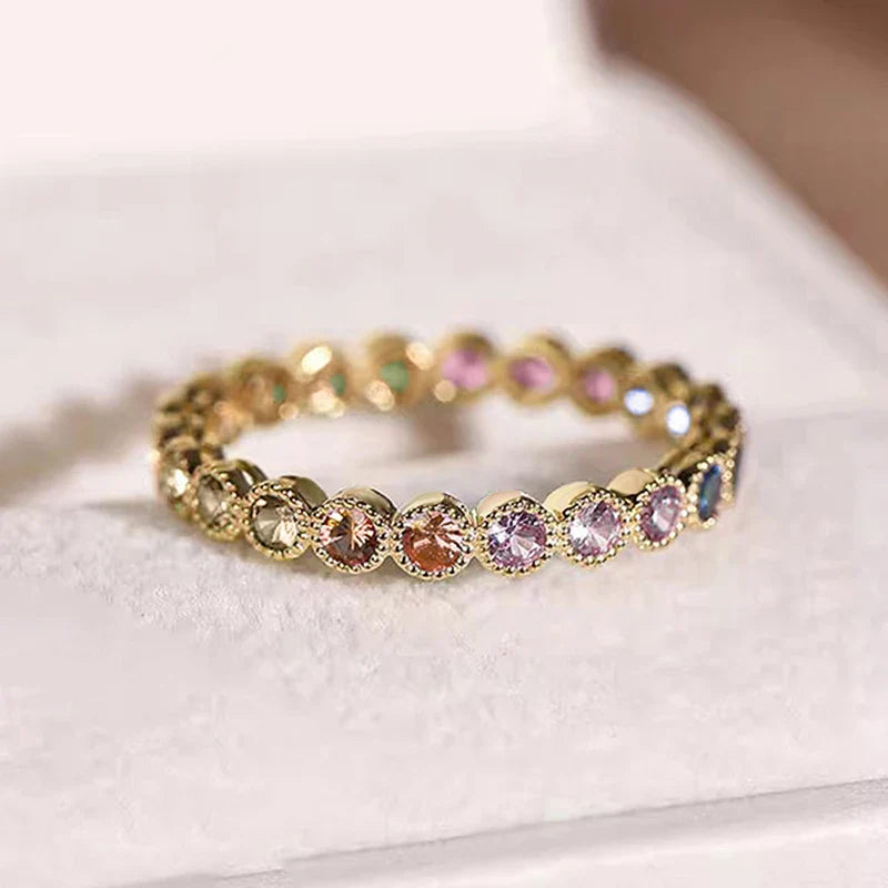 Rainbow ring with flashes of color