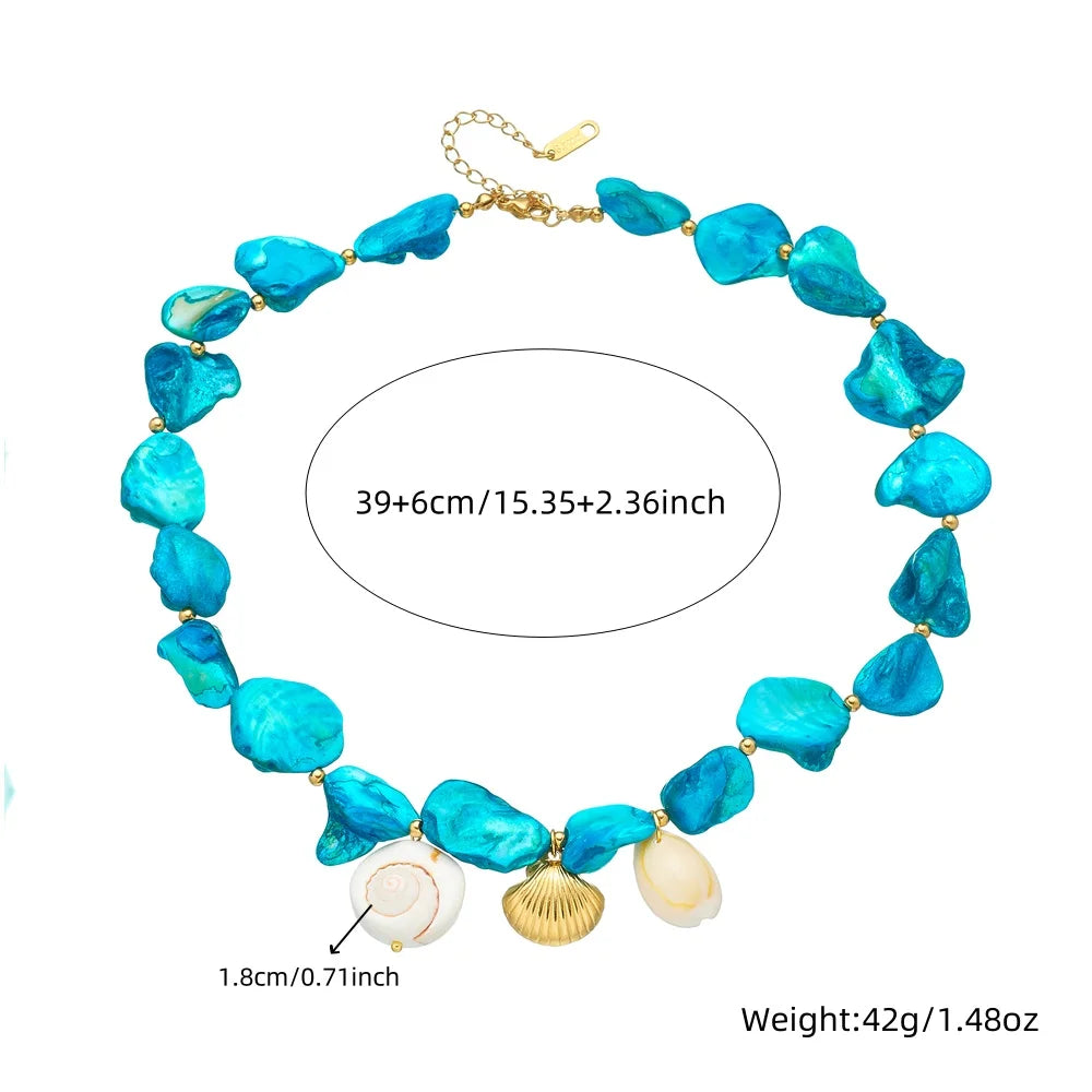 Lagoon Treasure I Blue Stone Necklace