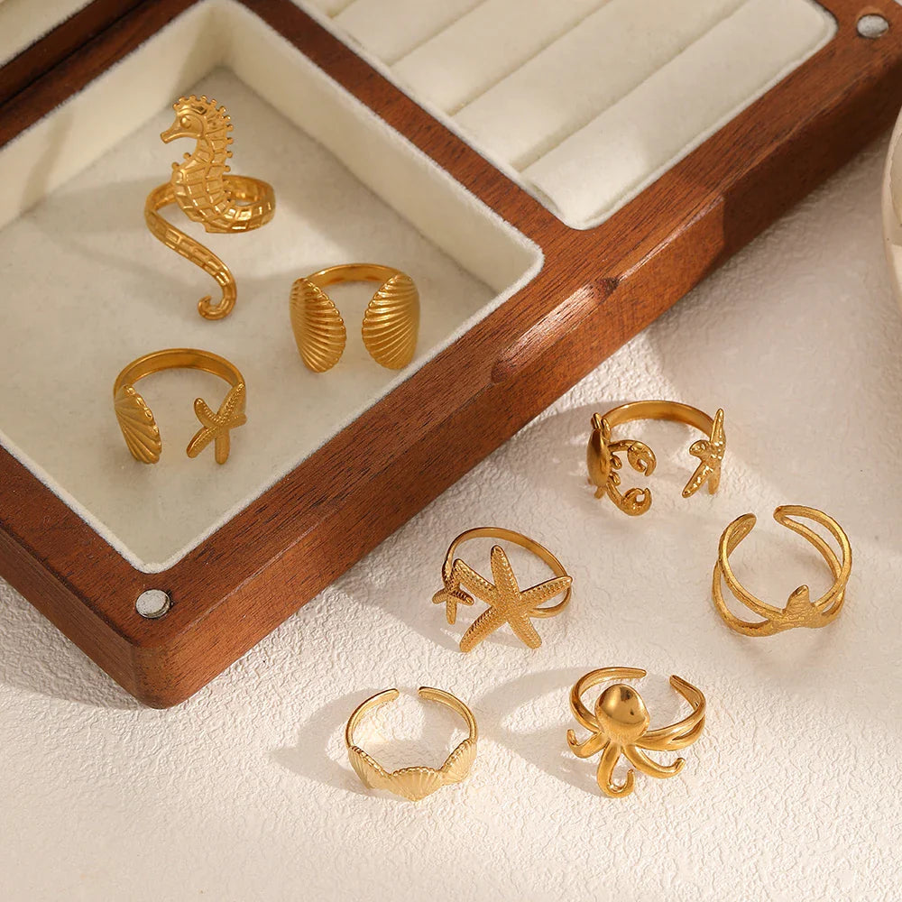 Ring set I with sea icons