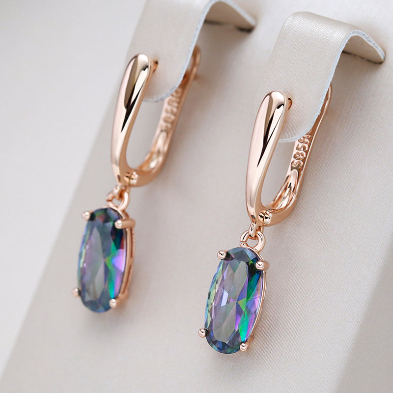 Elegant earrings with multi-colored crystals