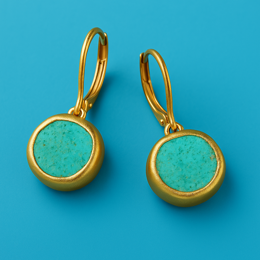 Earrings with turquoise stone