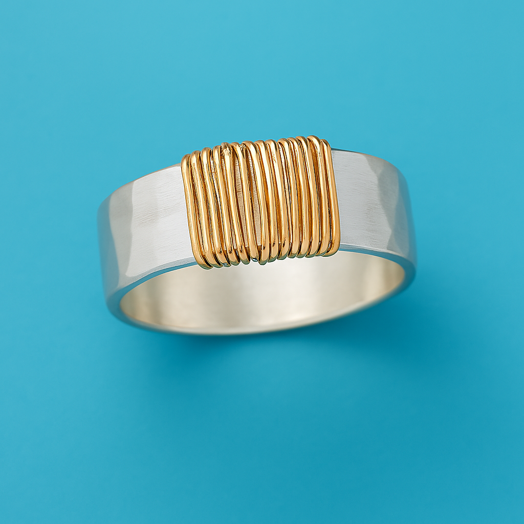 Ring with golden threads