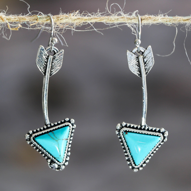 Blue arrow earrings
