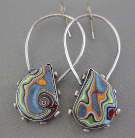 Colored plated earrings