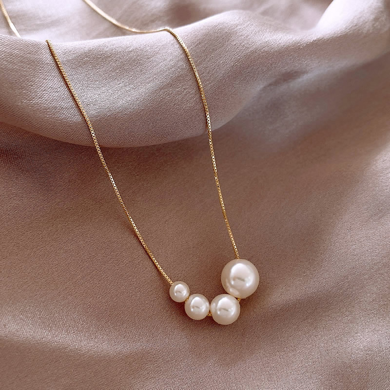 Golden freshwater pearl necklace