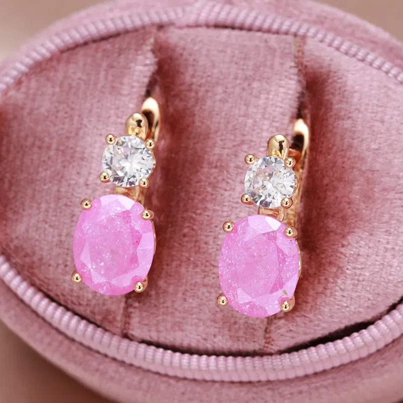Elegant pink crystal earrings